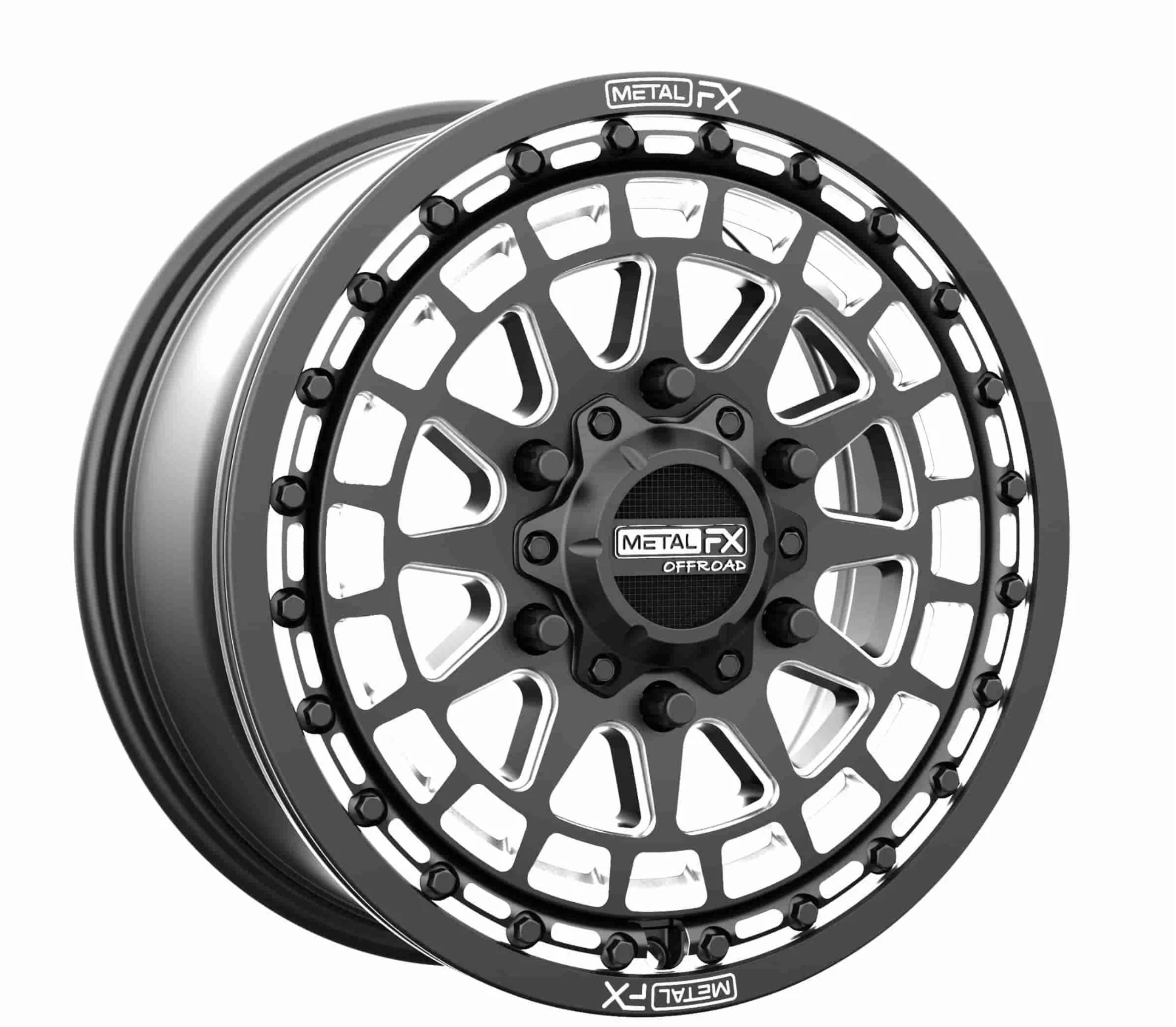 Metal Fx Rims Metal Fx OUTLAW 6R BEADLOCK | SATIN BLACK CONTRAST CUT | TMWOFFROAD